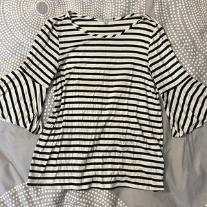 Striped bell sleeve top